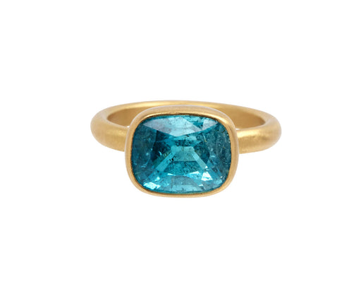 Blue Tourmaline Princess Ring