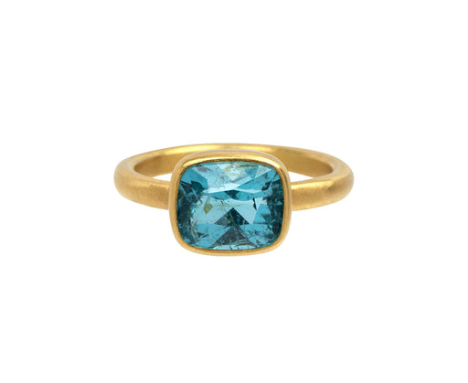 Indicolite Tourmaline Princess Ring