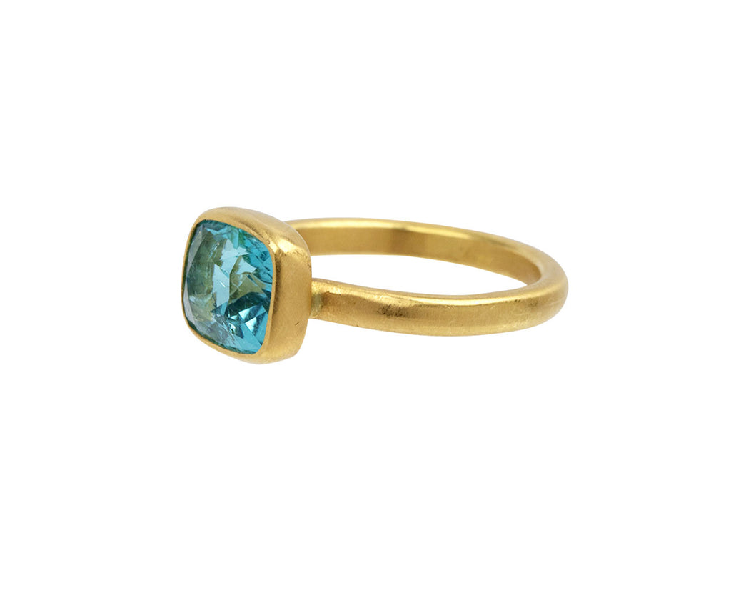 Indicolite Tourmaline Princess Ring