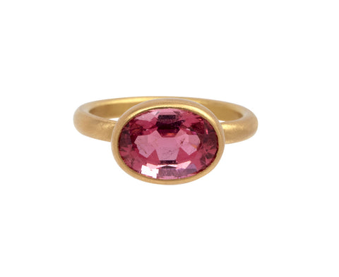 Oval Pink Tourmaline Princess Ring