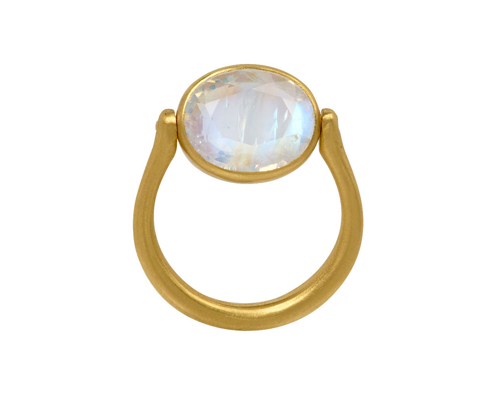 Rainbow Moonstone Swivel Ring