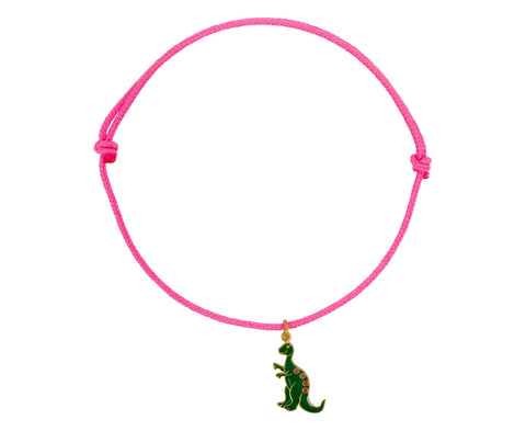 Pink Cord Dinosaur Bracelet