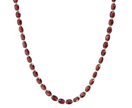 Oval Garnet Lady Like Necklace