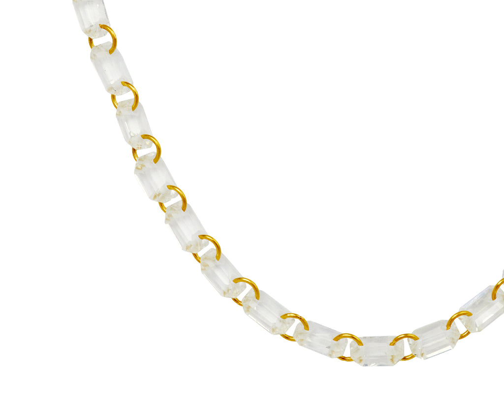 Rainbow Moonstone Emerald Cut Lady Like Necklace
