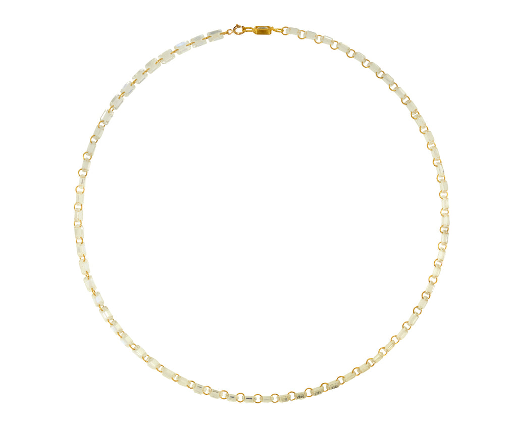 Rainbow Moonstone Emerald Cut Lady Like Necklace