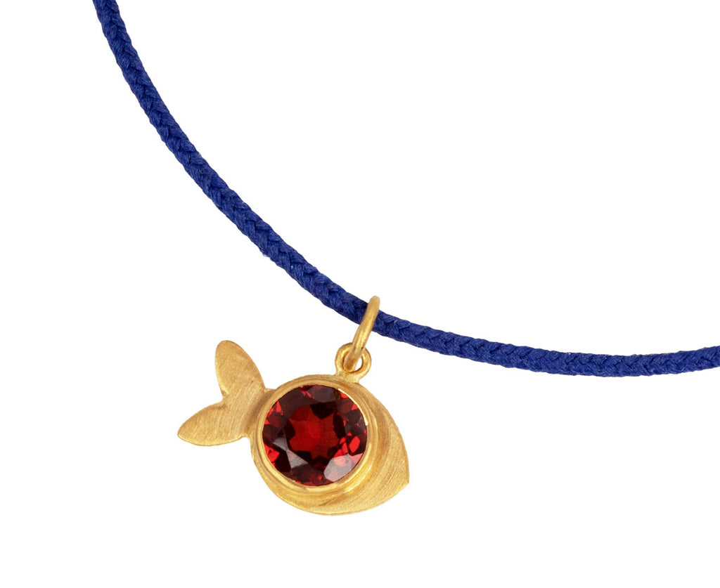 Garnet Dory the Fish charm Bracelet