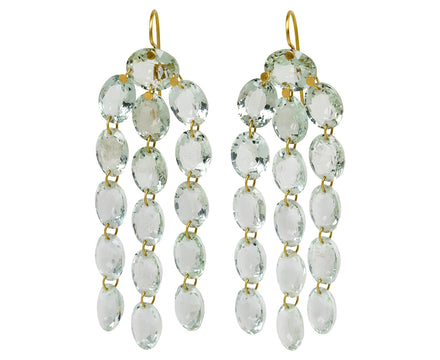 Green Quartz Waterfall Earrings