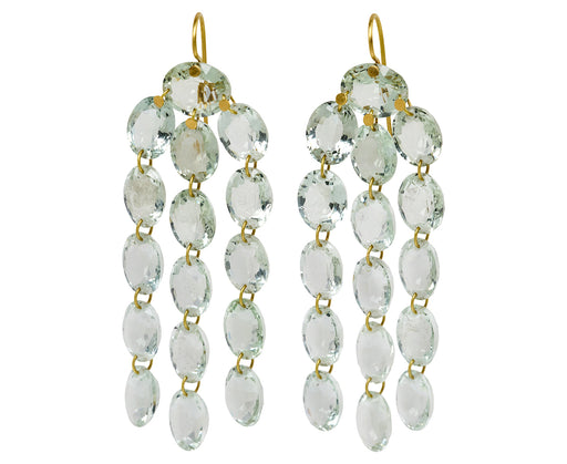 Green Quartz Waterfall Earrings