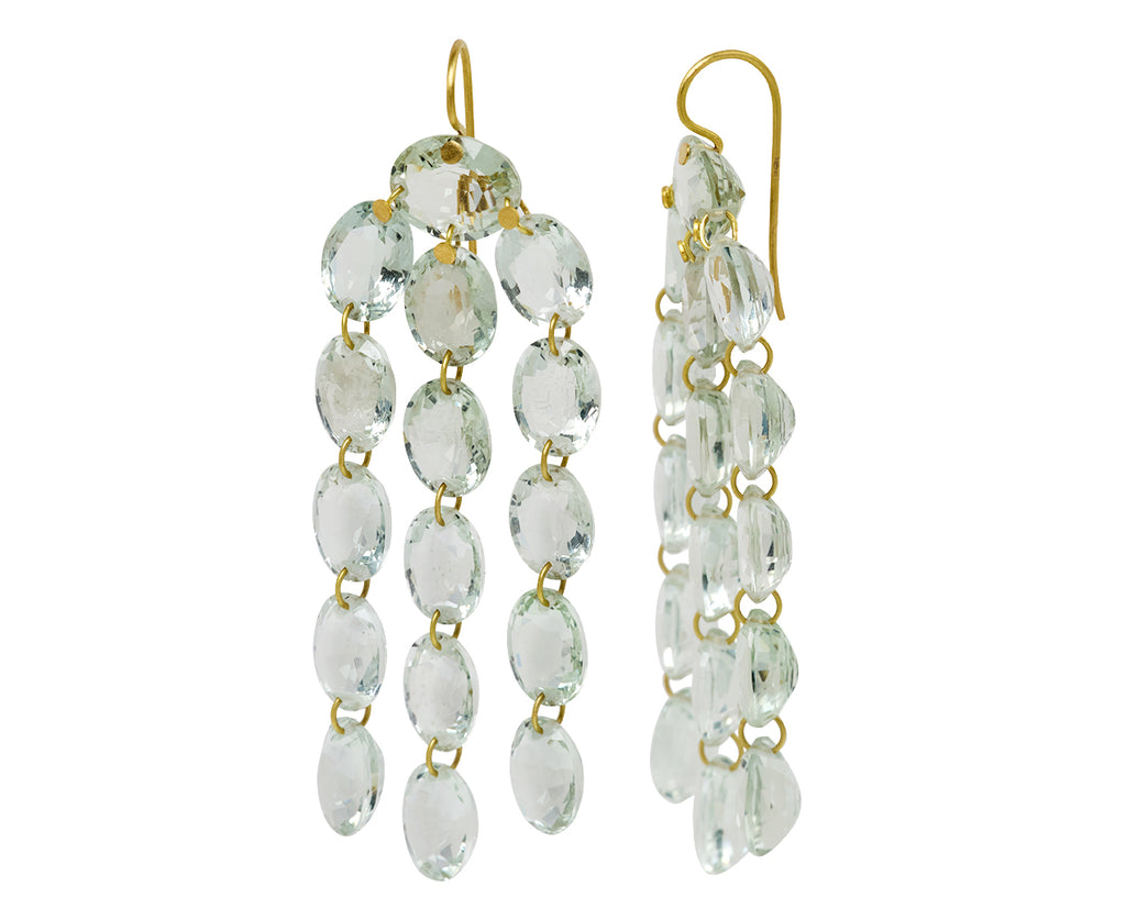 Green Quartz Waterfall Earrings