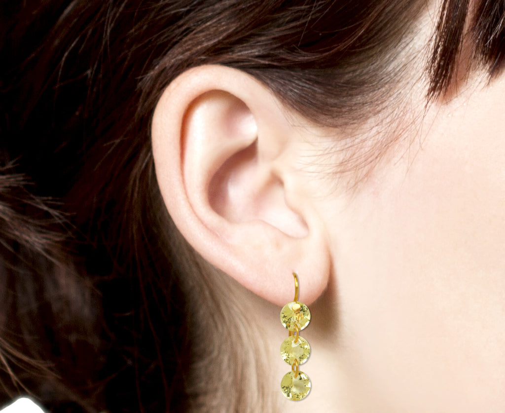 Lemon Quartz Rivieres Earrings
