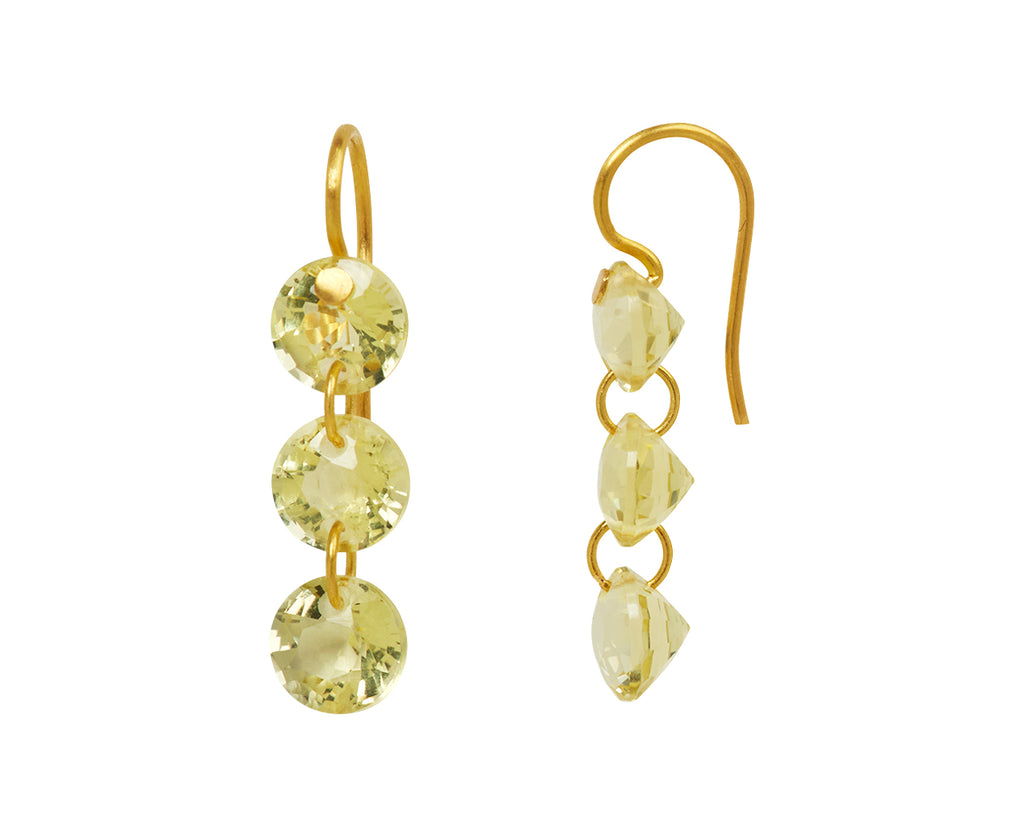 Lemon Quartz Rivieres Earrings