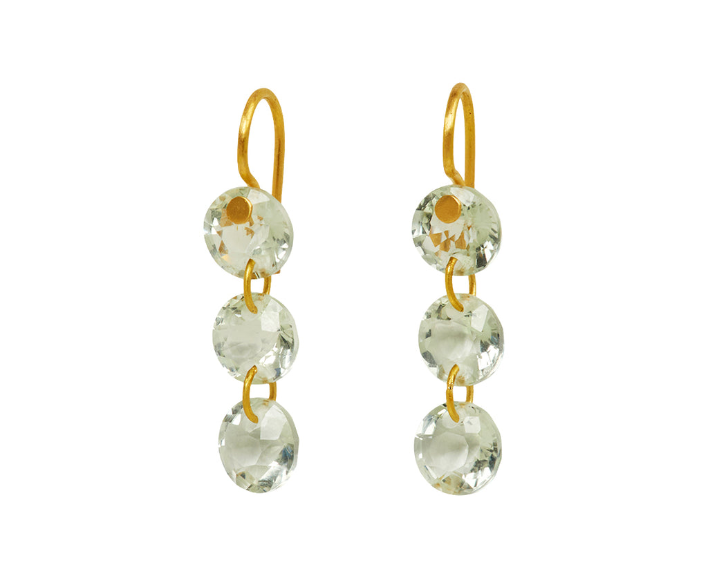 Green Quartz Rivieres Earrings