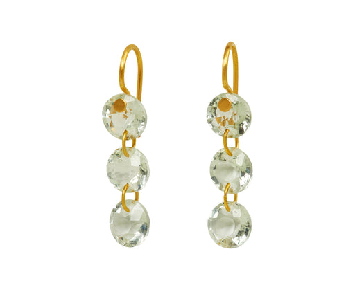 Green Quartz Rivieres Earrings