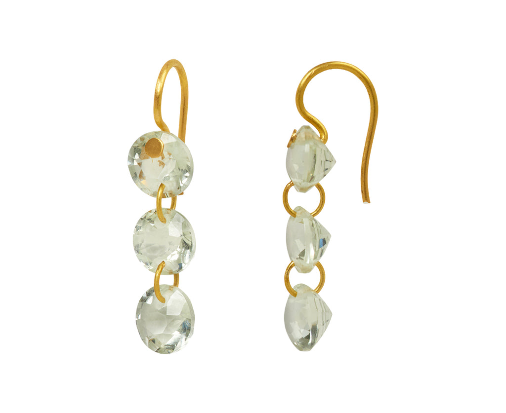 Green Quartz Rivieres Earrings