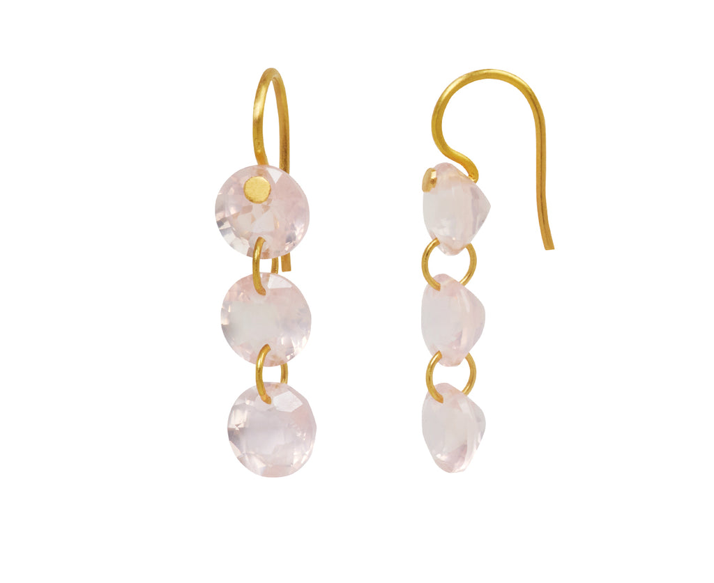 Rose Quartz Rivieres Earrings