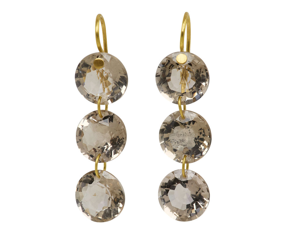Short Smoky Quartz Rivieres Earrings