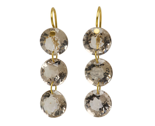 Short Smoky Quartz Rivieres Earrings