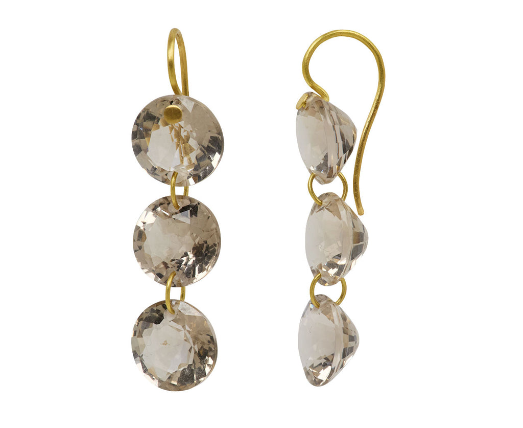 Short Smoky Quartz Rivieres Earrings