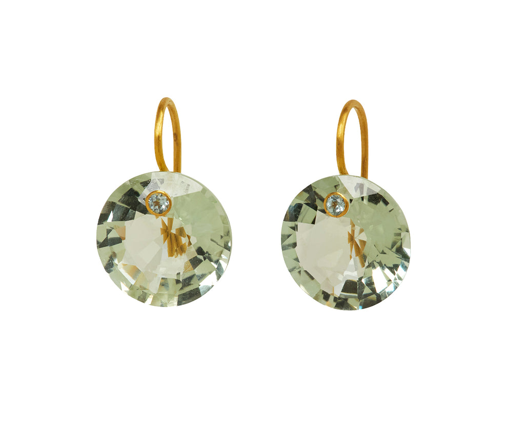 Green Quartz and Apatite Gem Earrings