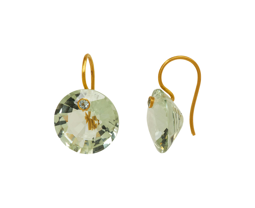 Green Quartz and Apatite Gem Earrings