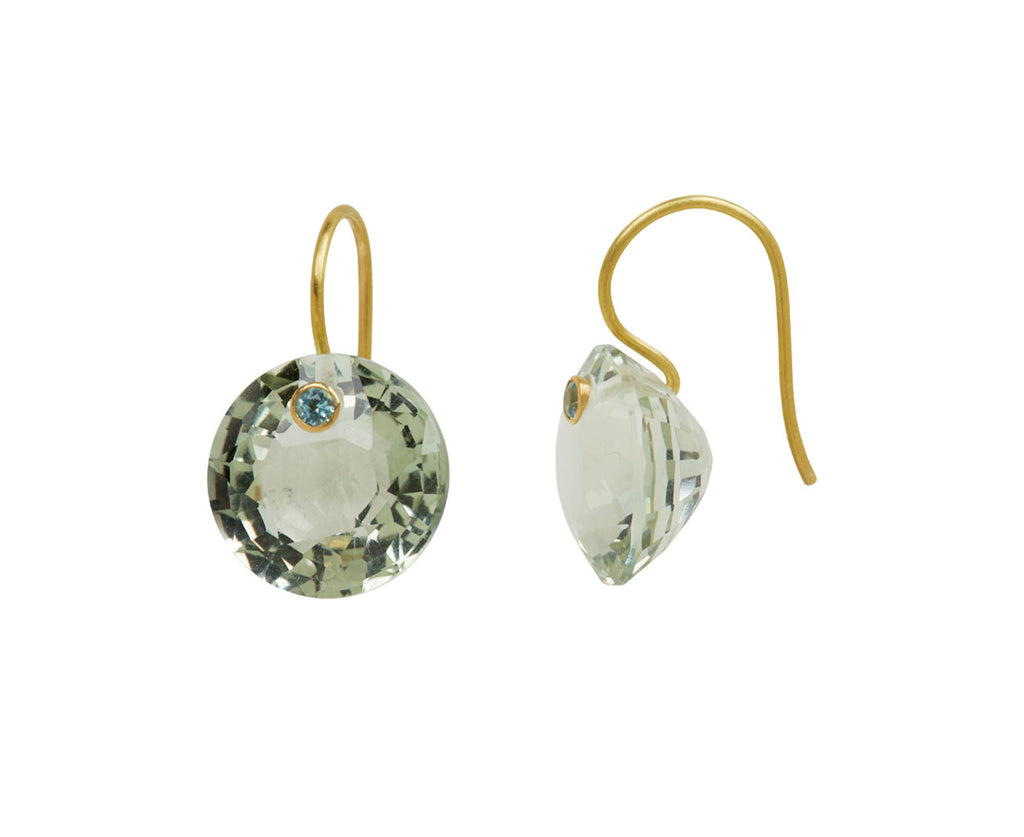 Green Quartz and Apatite Gem Earrings
