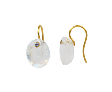 Rainbow Moonstone and Tanzanite Gem Earrings