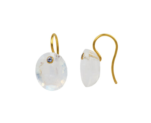 Rainbow Moonstone and Tanzanite Gem Earrings