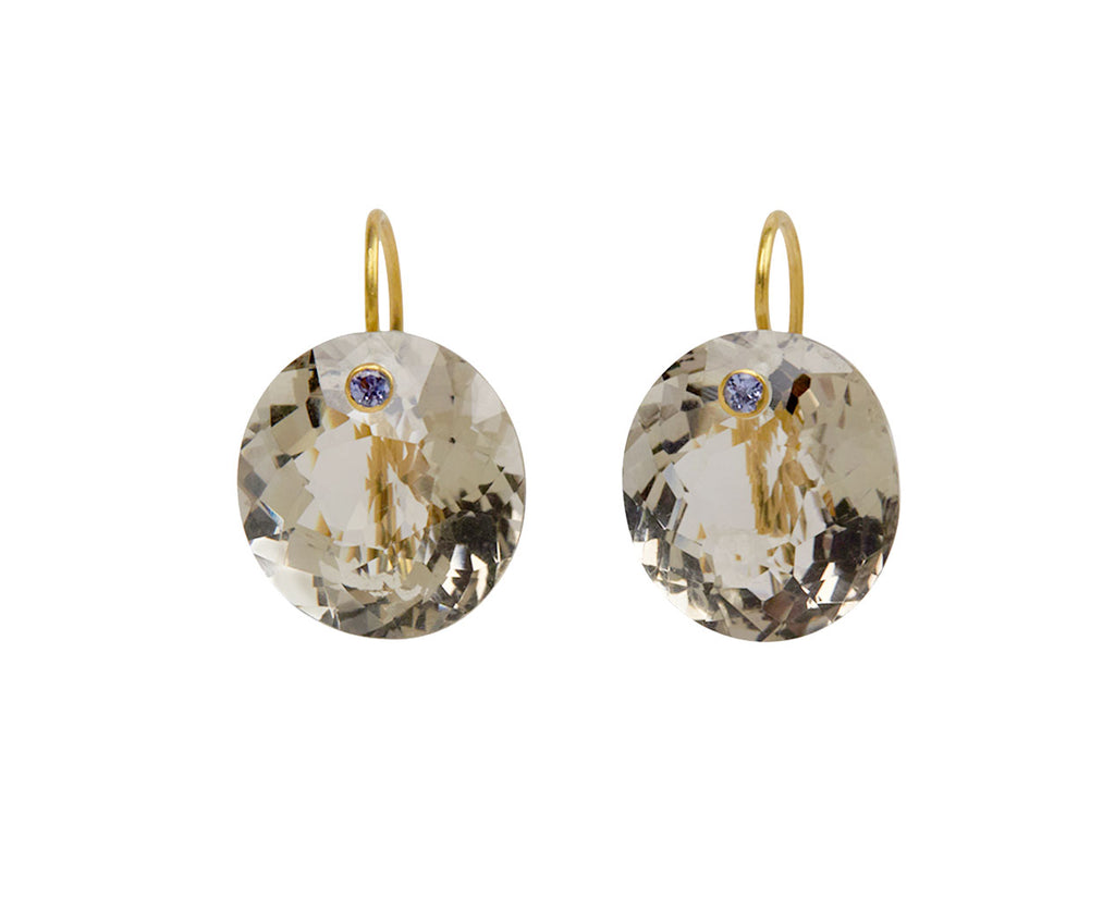 Smoky Quartz and Tanzanite Oval Gem Earrings - TWISTonline 