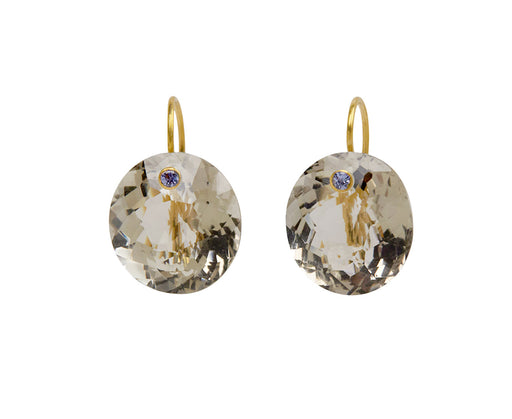 Smoky Quartz and Tanzanite Oval Gem Earrings - TWISTonline 