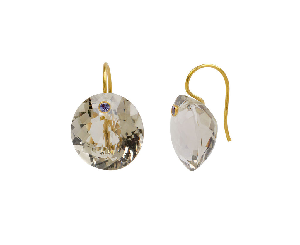 Smoky Quartz and Tanzanite Oval Gem Earrings - TWISTonline 