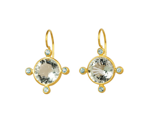 Green Quartz and Apatite Small Constantinople Earrings