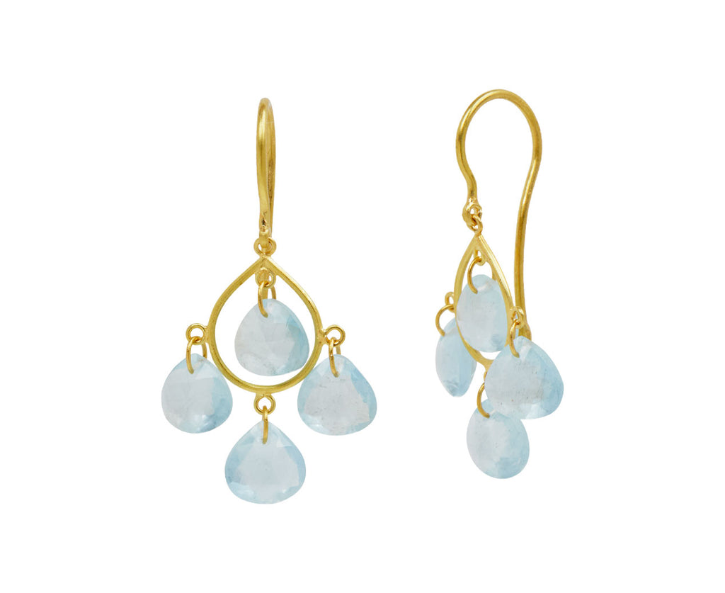 Small Milky Aquamarine Candeliere Earrings