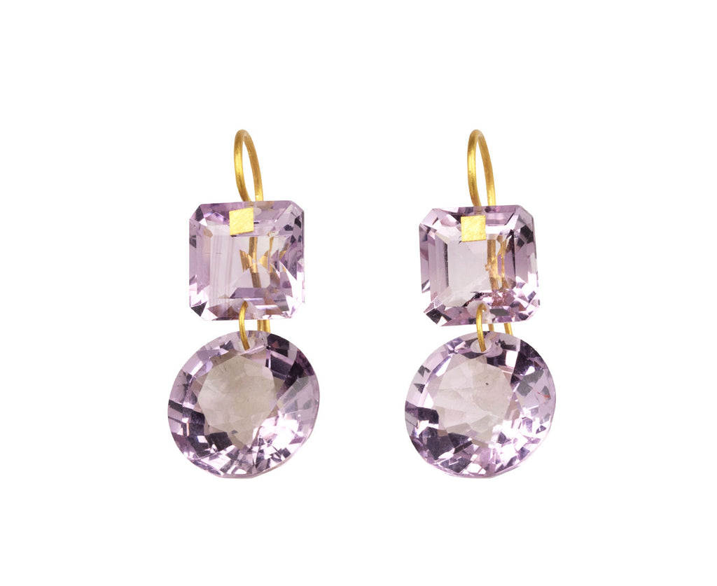 Small Square Amethyst Incandescence Earrings