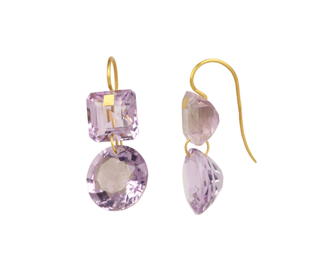 Small Square Amethyst Incandescence Earrings