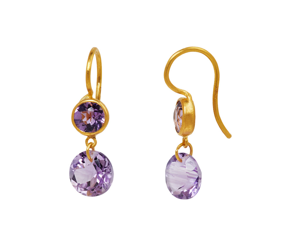 Maria-Hélène de Taillac Extra Small Amethyst Incandescence Earrings - side