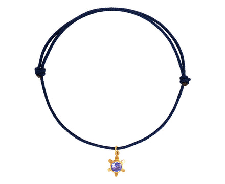 Tanzanite Tortoise Charm Bracelet