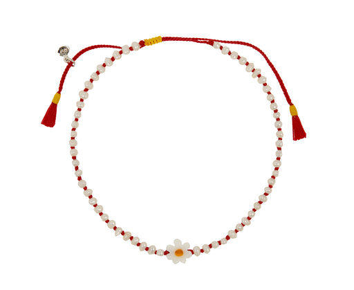 Tai White Flower and Pearl Beaded Bracelet