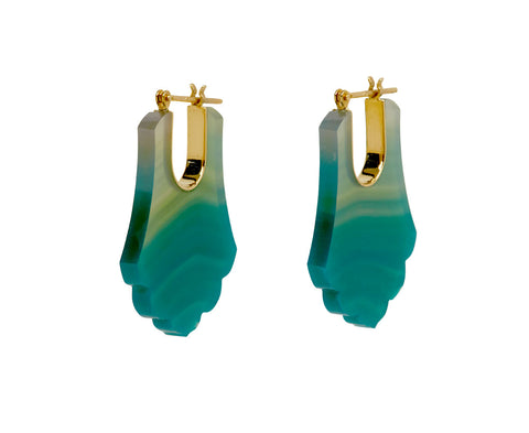 Green Agate Acanthus Earrings