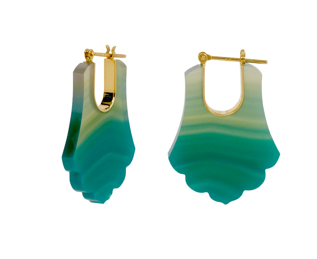 Green Agate Acanthus Earrings