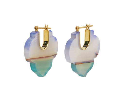 Talkative Moroccan Landscape Agate Crest Earrings