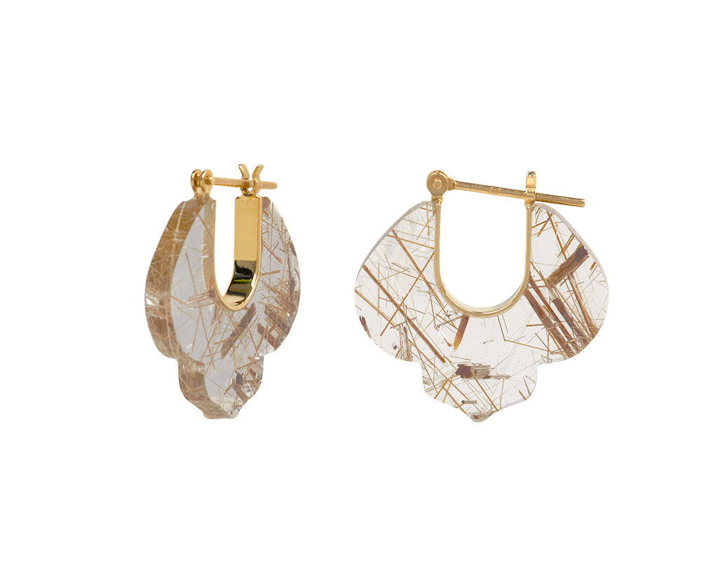 Talkative Rutilated Quartz Crest Earrings - Side View