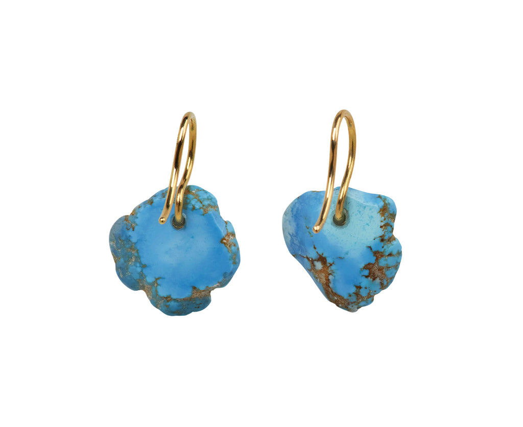 Talkative Kazakhstan Turquoise Drop Earrings - Back View