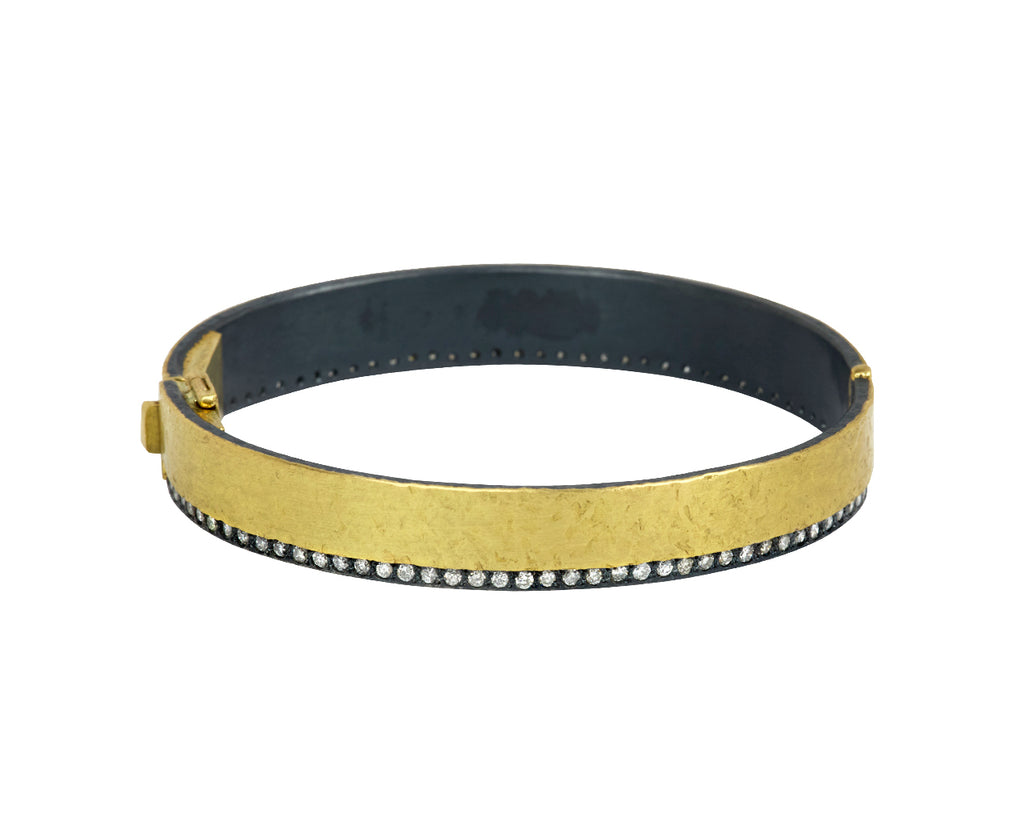 Gold and Diamond Stripe Bangle Bracelet