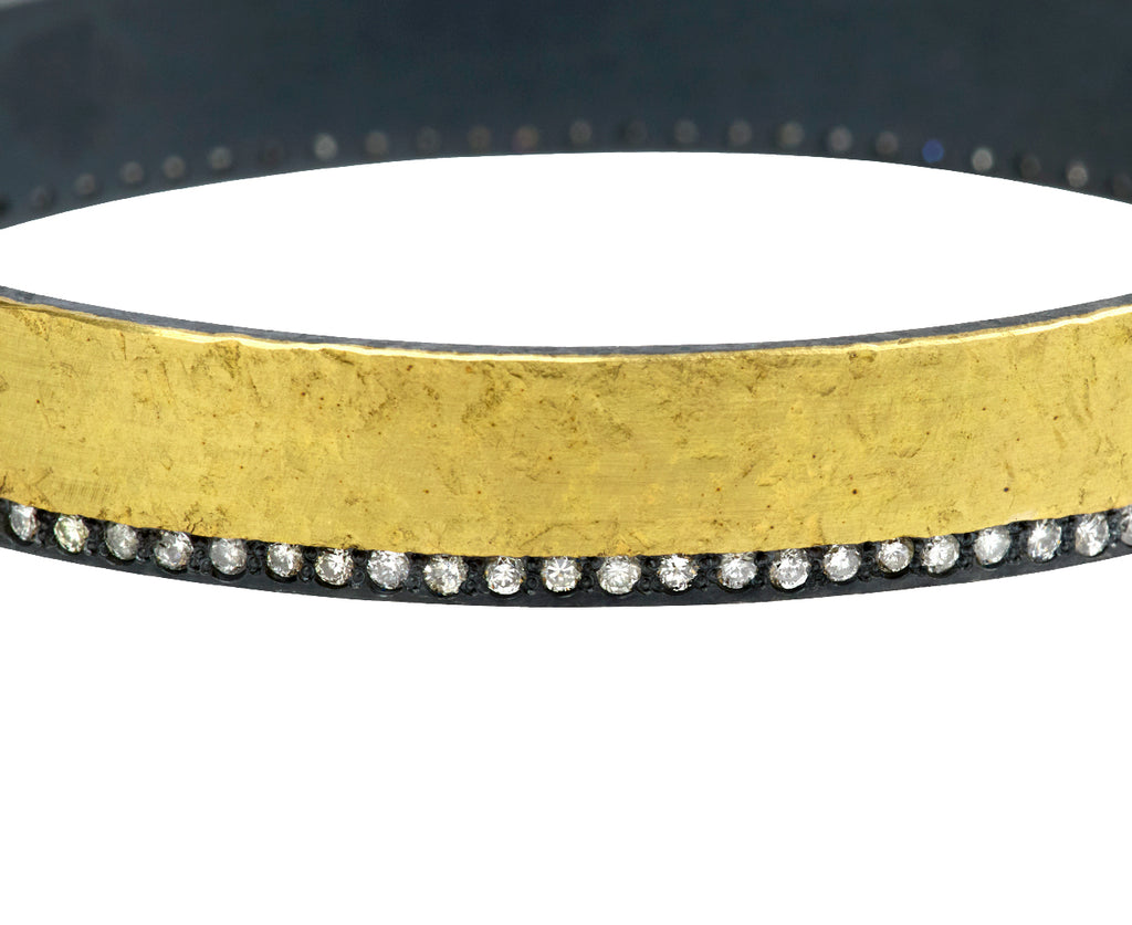 Gold and Diamond Stripe Bangle Bracelet