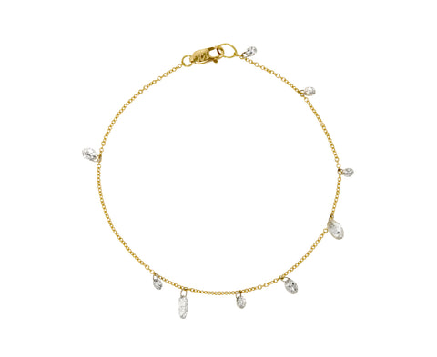 Mixed Shape Free Set Diamond Dangle Bracelet