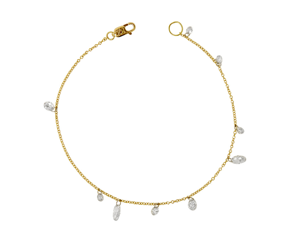 Mixed Shape Free Set Diamond Dangle Bracelet