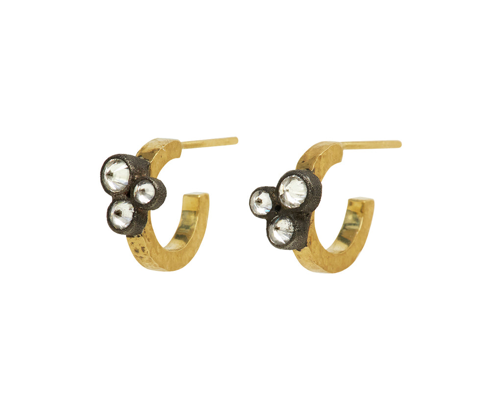 Triple Inverted Diamond Hoop Earrings - TWISTonline 