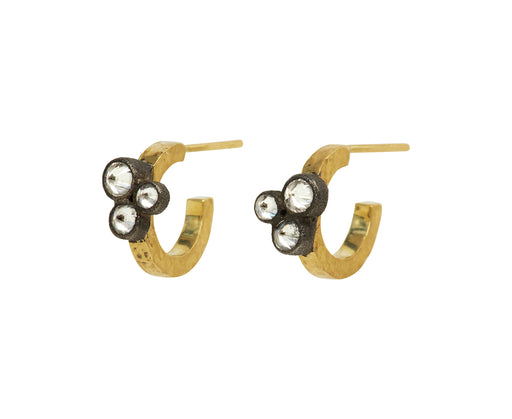 Triple Inverted Diamond Hoop Earrings - TWISTonline 