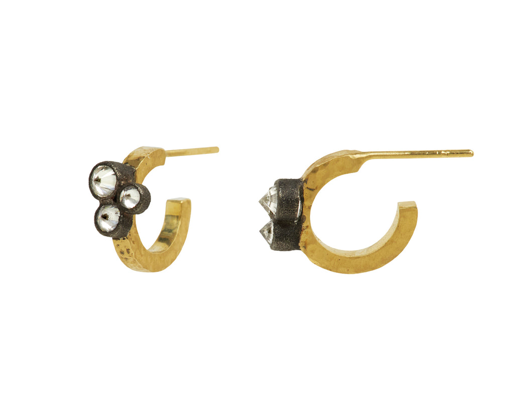 Triple Inverted Diamond Hoop Earrings - TWISTonline 