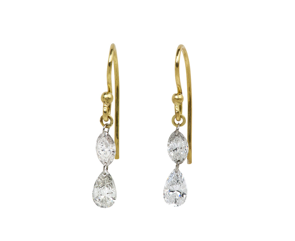Marquise and Pear Diamond Dangle Earrings